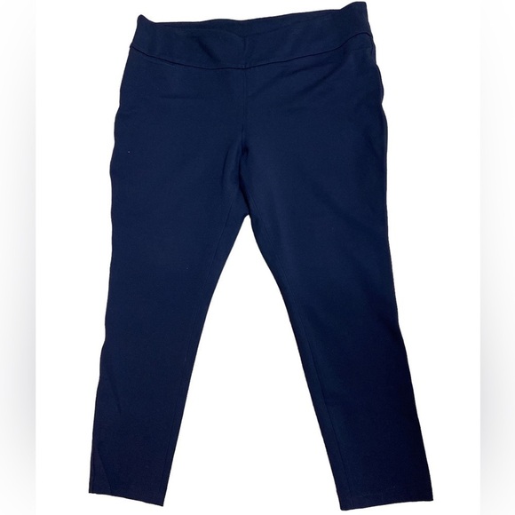 Tommy Hilfiger Navy Blue Pull-on Dress Trouser Skinny Leg Rayon/Nylon/Elastane - Picture 1 of 11